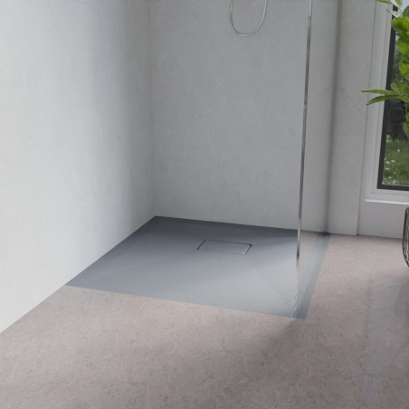 Receveur de douche 80x80 cm extra plat à poser ou à encastrer gris - SAPHIR