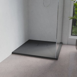 Receveur de douche 80x80 cm extra plat à poser ou à encastrer gris anthracite - SAPHIR