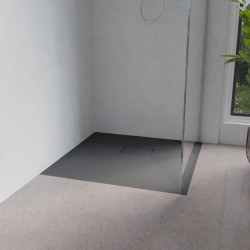 Receveur de douche 80x80 cm extra plat à poser ou à encastrer gris anthracite - SAPHIR