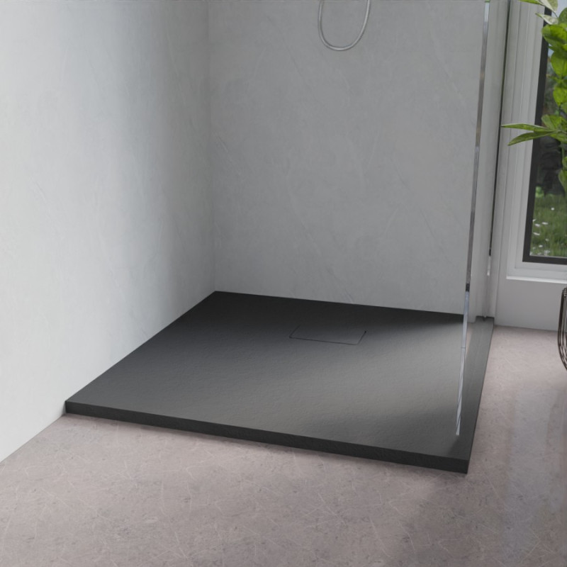 Receveur de douche 90x90 cm extra plat à poser ou à encastrer gris anthracite - SAPHIR Receveur de douche 90x90 cm extra plat à poser ou à encastrer gris anthracite - SAPHIR