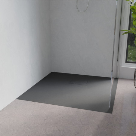 Receveur de douche 90x90 cm extra plat à poser ou à encastrer gris anthracite - SAPHIR