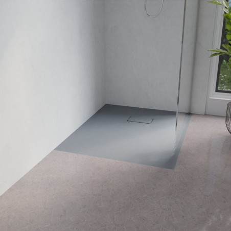 Receveur de douche 100x80 cm extra plat à poser ou à encastrer gris ciment - SAPHIR