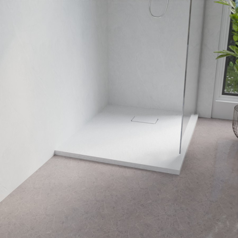 Receveur de douche 100x80 cm extra plat à poser ou à encastrer blanc - SAPHIR Receveur de douche 100x80 cm extra plat à poser ou à encastrer blanc - SAPHIR