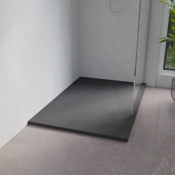 Receveur de douche 120x80 cm extra plat à poser ou à encastrer gris anthracite - SAPHIR