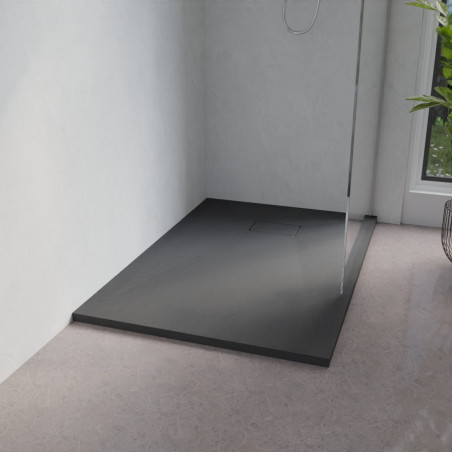 Receveur de douche 120x80 cm extra plat à poser ou à encastrer gris anthracite - SAPHIR