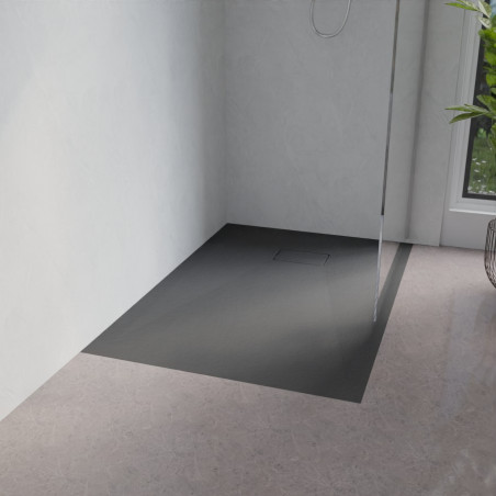 Receveur de douche 120x80 cm extra plat à poser ou à encastrer gris anthracite - SAPHIR