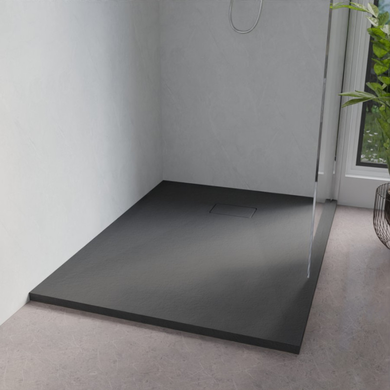 Receveur de douche 120x90 cm extra plat à poser ou à encastrer gris anthracite - SAPHIR Receveur de douche 120x90 cm extra plat à poser ou à encastrer gris anthracite - SAPHIR