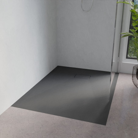 Receveur de douche 120x90 cm extra plat à poser ou à encastrer gris anthracite - SAPHIR