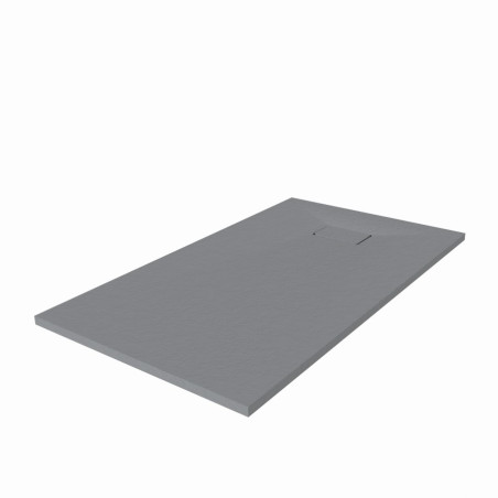 Receveur de douche 140x80 cm extra plat à poser ou à encastrer gris ciment - SAPHIR