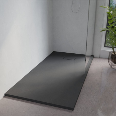Receveur de douche 160x90 cm extra plat à poser ou à encastrer gris anthracite  - SAPHIR