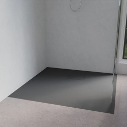 Receveur de douche 100x100 cm extra plat à poser ou à encastrer gris anthracite - SAPHIR