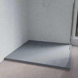 Receveur de douche 100x100 cm extra plat à poser ou à encastrer gris ciment - SAPHIR