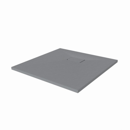 Receveur de douche 100x100 cm extra plat à poser ou à encastrer gris ciment - SAPHIR