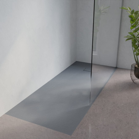 Receveur de douche 170x70 cm extra plat à poser ou à encastrer gris ciment - SAPHIR