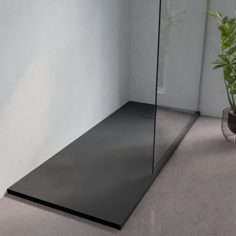 Receveur de douche 170x70 cm extra plat à poser ou à encastrer gris anthracite - SAPHIR Receveur de douche 170x70 cm extra plat à poser ou à encastrer gris anthracite - SAPHIR
