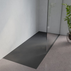 Receveur de douche 170x70 cm extra plat à poser ou à encastrer gris anthracite - SAPHIR