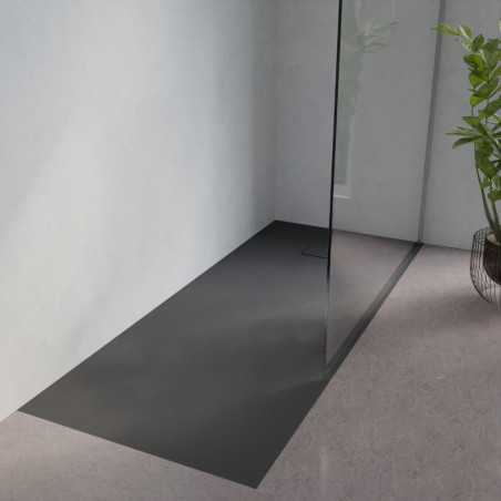 Receveur de douche 170x70 cm extra plat à poser ou à encastrer gris anthracite - SAPHIR