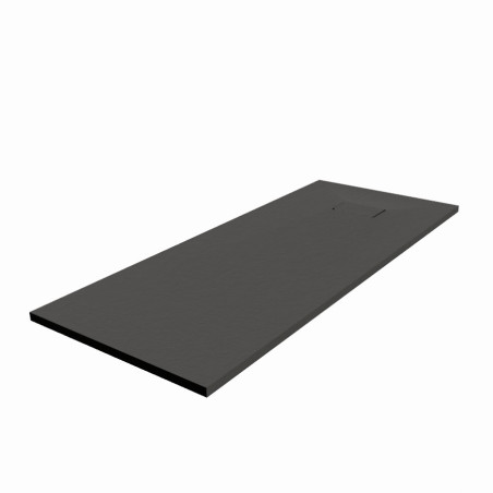 Receveur de douche 170x70 cm extra plat à poser ou à encastrer gris anthracite - SAPHIR