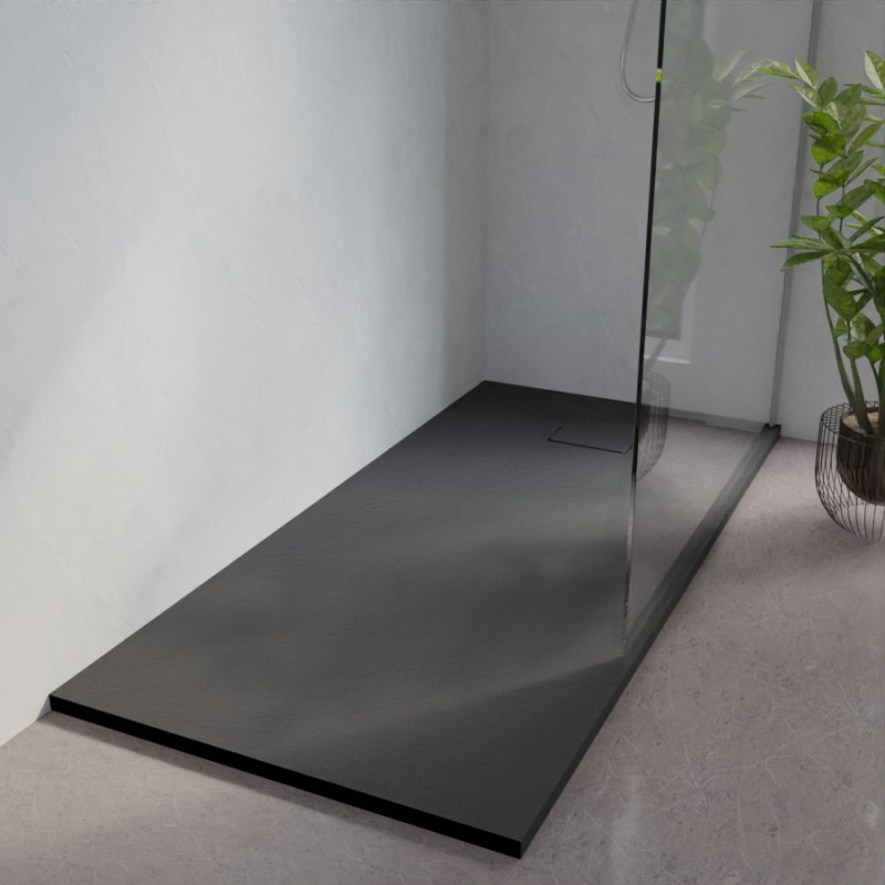 Receveur de douche 170x80 cm extra plat à poser ou à encastrer gris anthracite - SAPHIR Receveur de douche 170x80 cm extra plat à poser ou à encastrer gris anthracite - SAPHIR