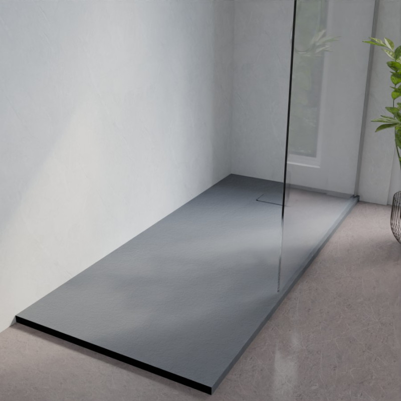 Receveur de douche 180x80 cm extra plat à poser ou à encastrer gris ciment - SAPHIR Receveur de douche 180x80 cm extra plat à poser ou à encastrer gris ciment - SAPHIR