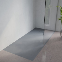Receveur de douche 180x80 cm extra plat à poser ou à encastrer gris ciment - SAPHIR