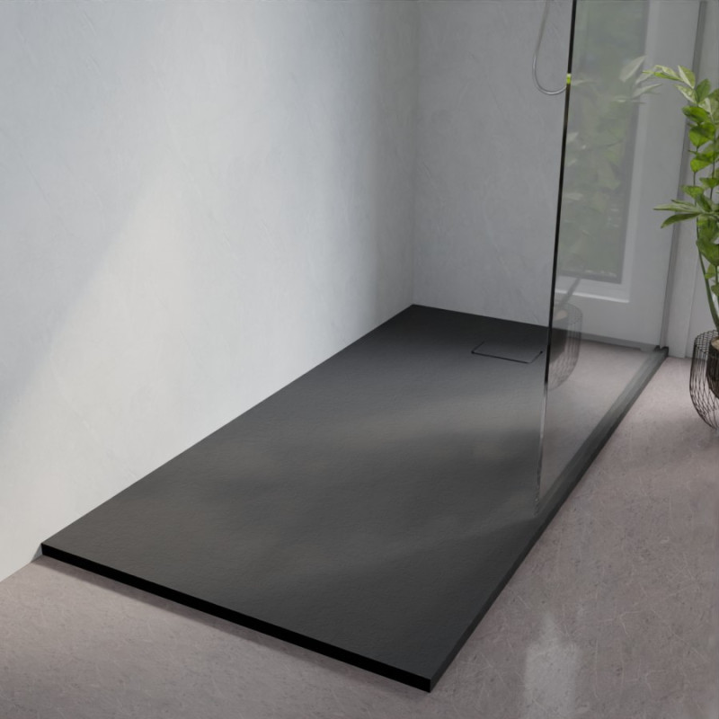 Receveur de douche 180x90 cm extra plat à poser ou à encastrer gris anthracite - SAPHIR Receveur de douche 180x90 cm extra plat à poser ou à encastrer gris anthracite - SAPHIR