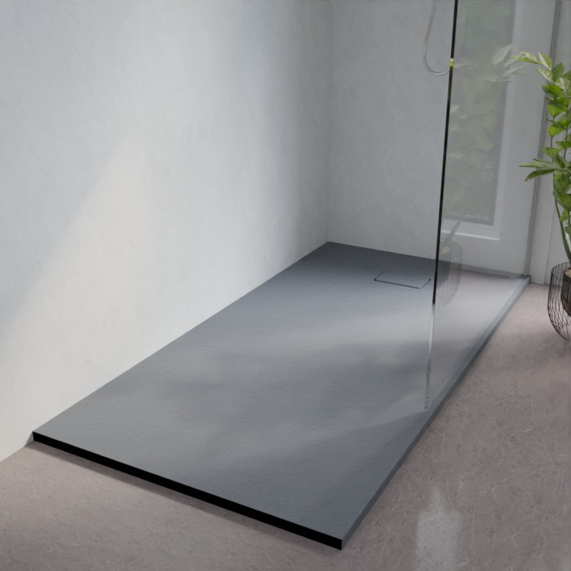 Receveur de douche 180x90 cm extra plat à poser ou à encastrer gris ciment - SAPHIR Receveur de douche 180x90 cm extra plat à poser ou à encastrer gris ciment - SAPHIR