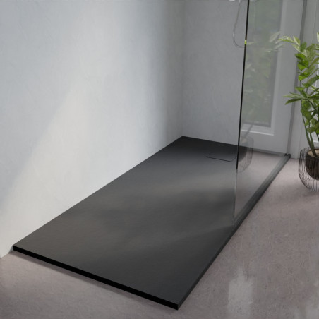 Receveur de douche 190x90 cm extra plat à poser ou à encastrer gris anthracite - SAPHIR