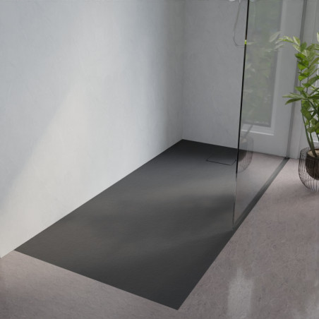 Receveur de douche 190x90 cm extra plat à poser ou à encastrer gris anthracite - SAPHIR