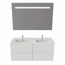 Meuble double vasque 120 cm ROSALY avec miroir Elégance ht80