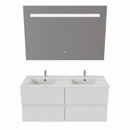Meuble double vasque 120 cm ROSALY avec miroir Elégance ht80