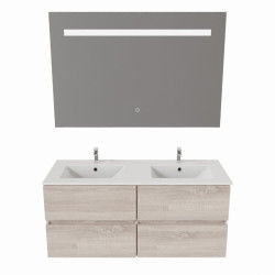 Meuble double vasque 120 cm ROSALY avec miroir Elégance ht80
