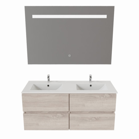 Meuble double vasque 120 cm ROSALY avec miroir Elégance ht80