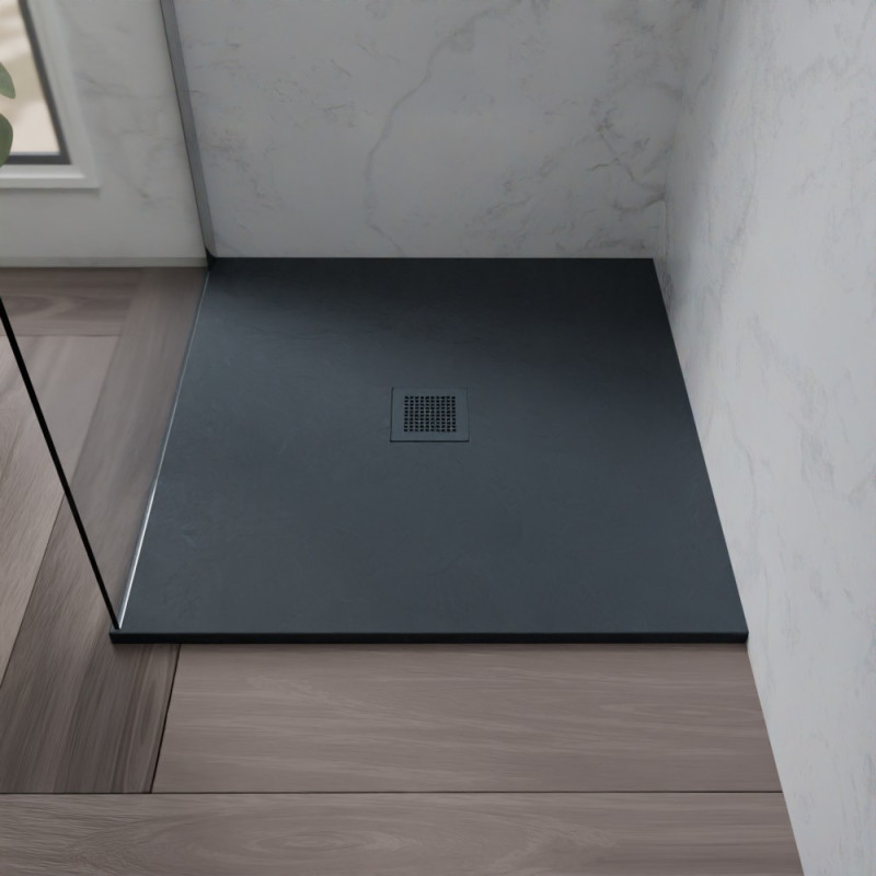 Receveur de douche 90x90 cm extra plat DIAMANT - coloris gris anthracite Receveur de douche 90x90 cm extra plat DIAMANT - coloris gris anthracite