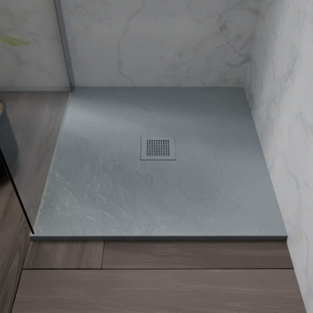 Receveur de douche 80x80 cm extra plat - DIAMANT - coloris gris ciment