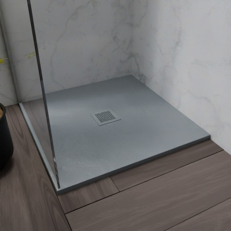 Receveur de douche 80x80 cm extra plat - DIAMANT - coloris gris ciment