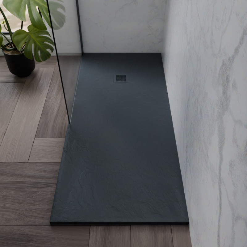 Receveur de douche 180x80 cm extra plat - DIAMANT - coloris gris anthracite Receveur de douche 180x80 cm extra plat - DIAMANT - coloris gris anthracite