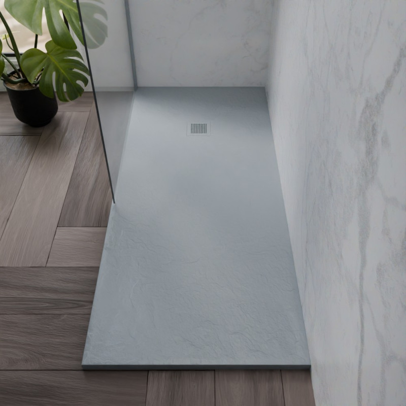 Receveur de douche 180x80 cm extra plat - DIAMANT - coloris gris ciment Receveur de douche 180x80 cm extra plat - DIAMANT - coloris gris ciment