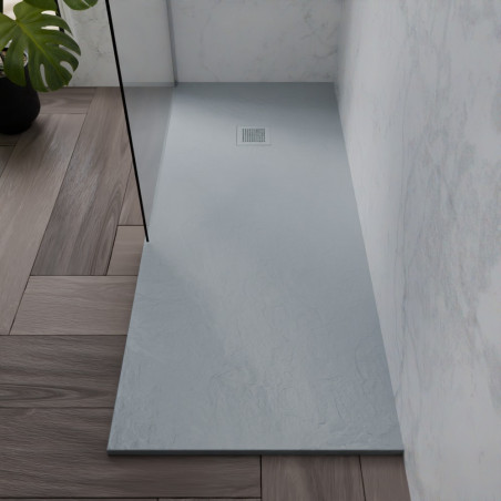 Receveur de douche 170x70 cm extra plat - DIAMANT - coloris gris ciment