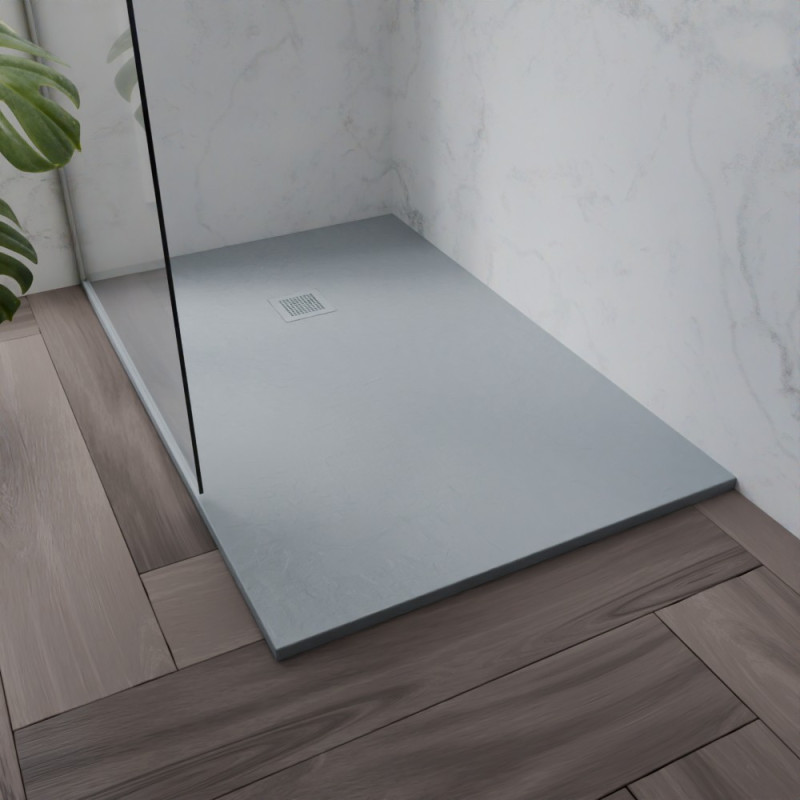 Receveur de douche 140x90 cm extra plat - DIAMANT - coloris gris ciment Receveur de douche 140x90 cm extra plat - DIAMANT - coloris gris ciment