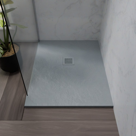 Receveur de douche 100x80 cm extra plat - DIAMANT - coloris gris ciment