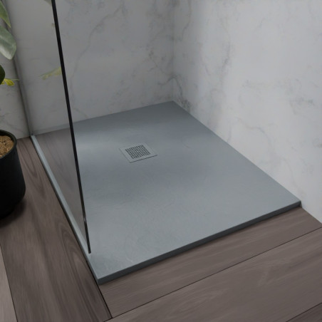 Receveur de douche 100x80 cm extra plat - DIAMANT - coloris gris ciment