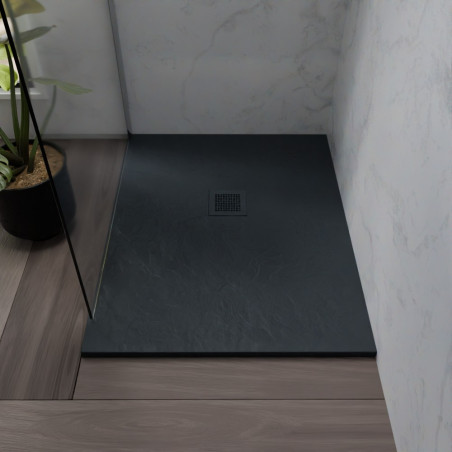 Receveur de douche 100x80 cm extra plat - DIAMANT - coloris gris anthracite