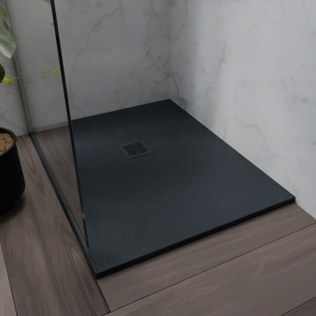 Receveur de douche 100x80 cm extra plat - DIAMANT - coloris gris anthracite