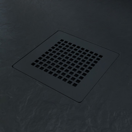 Receveur de douche 100x80 cm extra plat - DIAMANT zoom sur la grille et coloris anthracite