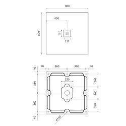 Receveur de douche 80x80 cm extra plat - DIAMANT