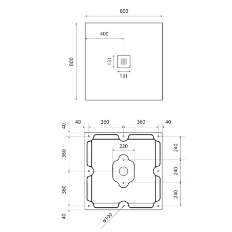Receveur de douche 80x80 cm extra plat - DIAMANT