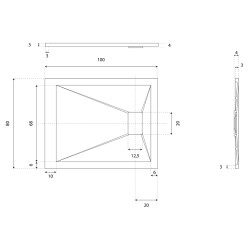Receveur de douche 100x80 cm extra plat - SAPHIR