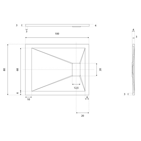 Receveur de douche 100x80 cm extra plat - SAPHIR