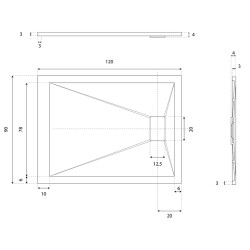 Receveur de douche 120x90 cm extra plat - SAPHIR